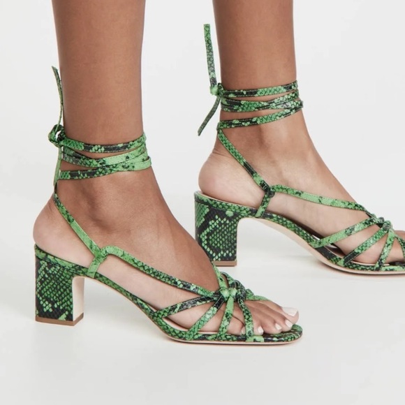 Loeffler Randall Libby Knotted Wrap Sandals Kelly Green Size